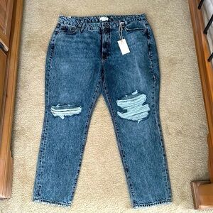 Good American distressed jeans good classic skinny-ish fit high-rise size 15 NWT